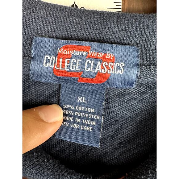 Auburn Tigers College Classics Striped Polo Shirt Orange Navy Mens XL NCAA SEC‎ - Picture 3 of 5